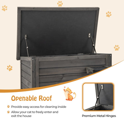 Dreamade Outdoor Cat House - Weatherproof Feral Cat Shelter with All-Round Foam Insulated