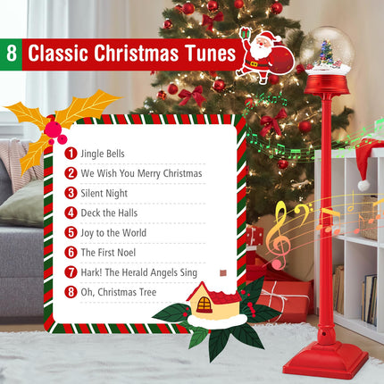 Dreamade 5 Ft Christmas Snow Globe Lantern | Musical Snowy Globe Street Lamp