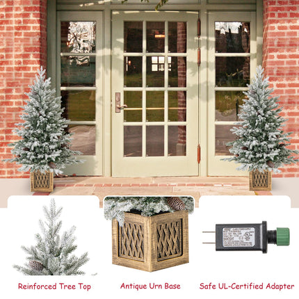 Dreamade 4 FT Pre-lit Entrance Christmas Tree with 231 Branch Tips and 100 LED Lights