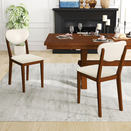 Dreamade Sherpa Dining Chairs Set of 4 Modern Kitchen Chair w/Rubber Wood Legs