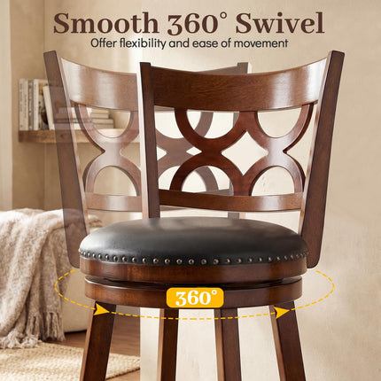 Dreamade Swivel Bar Stools Set of 2/4 with Upholstered Seat