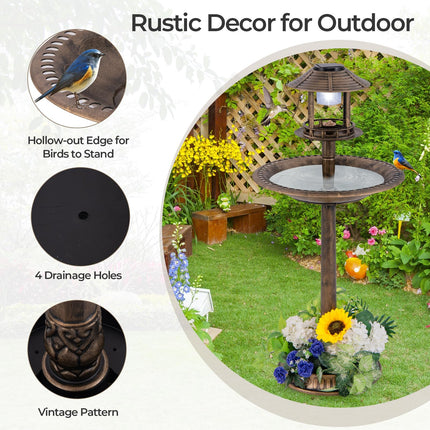 Dreamade 42 inch Bird Bath Solar Lighted