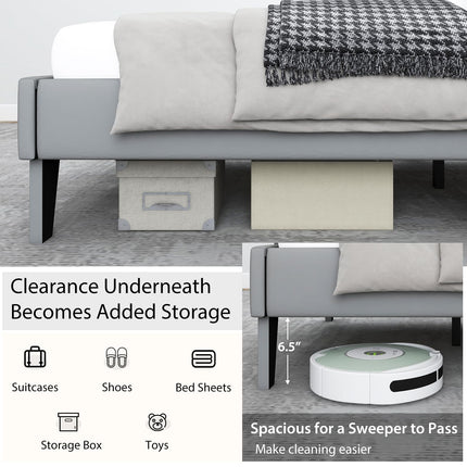 Dreamade Queen/Full/Twin Size Velvet Upholstered Bed Frame with Headboard