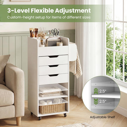 Dreamade Craft Storage Cart - Utility Organizer Cart with 3 Drawers