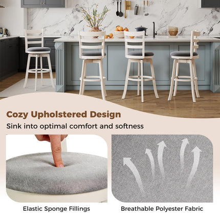 Dreamade 30.5" Bar Height Stools Set of 2/4 with Fabric Upholstered Seat