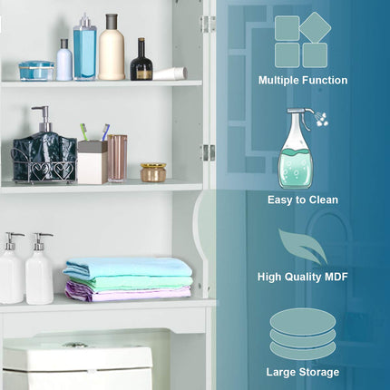 Dreamade Over-The-Toilet Storage Spacesaver, Bathroom Organizer with Cabinet and Shelf