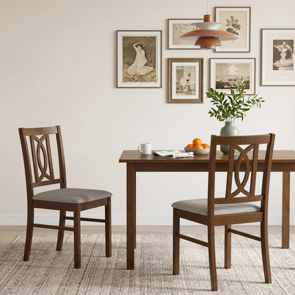 Dreamade Dining Chairs Rubber Wood Dining Room Chairs (2/4)