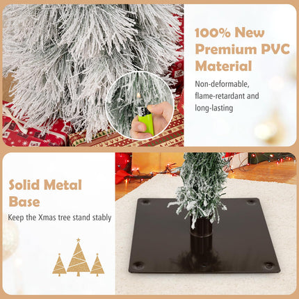 Dreamade 3' 4' 5' Pre-Lit Snow Flocked Christmas Tree Set of 3 | Holiday Seasonal Decor