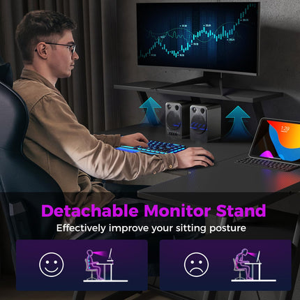 Dreamade 39” L-Shaped Computer Desk with Power Outlets