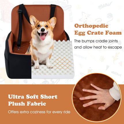 Dreamade Orthopedic Dog Car Seat for Small Dogs up to 35 lbs (21'' x 20'' x 18'')