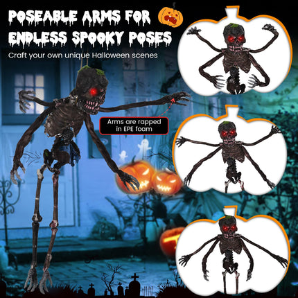 Dreamade 6 FT Animated Halloween Decoration Hanging Zombie Sound-Activated Skeleton Decoration