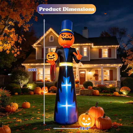 DREAMADE 10FT Halloween Inflatable Lighted Pumpkin Gentleman