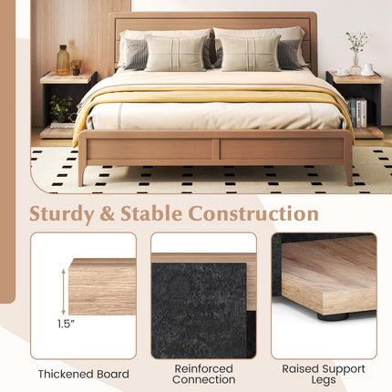 Dreamade 2-Tier Sofa Side Table with Open Storage Shelf