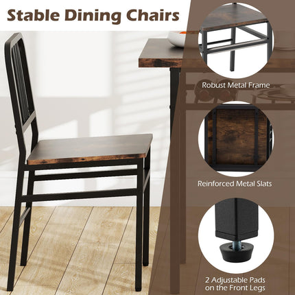 Dreamade 3-Piece Dining Table Set | Rectangular Kitchen Table with Storage Rack and 2 Dining Chairs