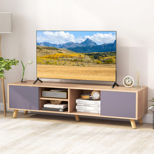 Dreamade TV Stand for TVs up to 65 Inch, Entertainment Center with 2 Side Cabinets