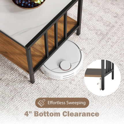 Dreamade 2 Tier Coffee Table with Storage for Living Room
