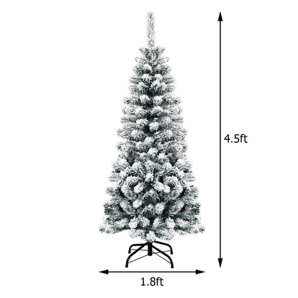 Dreamade 4.5ft / 6ft / 7.5ft Artificial Snow Flocked Christmas Tree - DreamadeUS