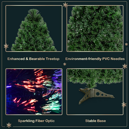 Artificial PVC Christmas Tree Pre-Lit Fiber Optic Tree - DreamadeUS