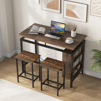 Dreamade 3-Piece Dining Table Set - Counter Height Dining Table Set with 2 Bar Stools