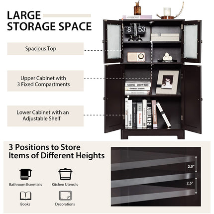 Dreamade Storage Cabinet with Doors - Bathroom Floor Cabinet, Freestanding Tall Cabinet