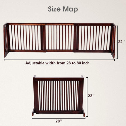 Adjustable Freestanding Pet Gate Step Over Fence - Dreamade