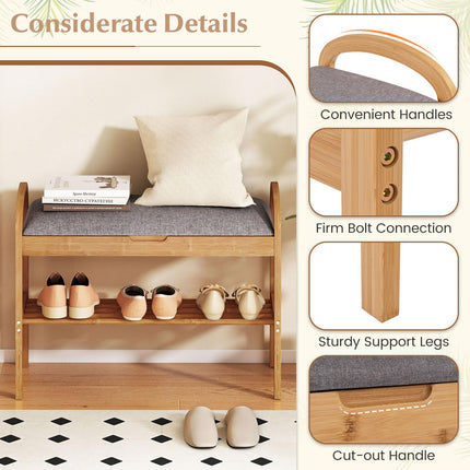 Dreamade Shoe Bench with Flip-Top Storage for Hallway