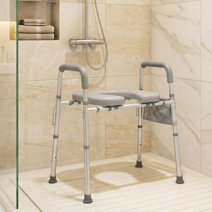 Dreamade Raised Toilet Seat with Handles | Toilet Seat Riser for Seniors w/Padded Arms