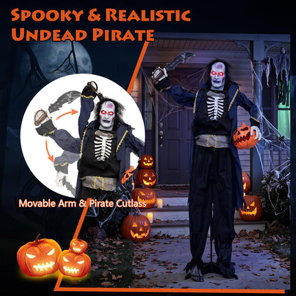 DREAMADE 6 FT Halloween Standing Pop-Up Headless Pirate Animatronic