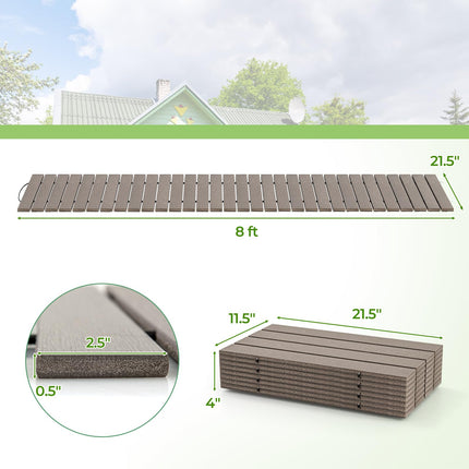 Dreamade 8 FT Garden Pathway, Waterproof HDPE Outdoor Walkway with Non-Slip Surface (1/2)