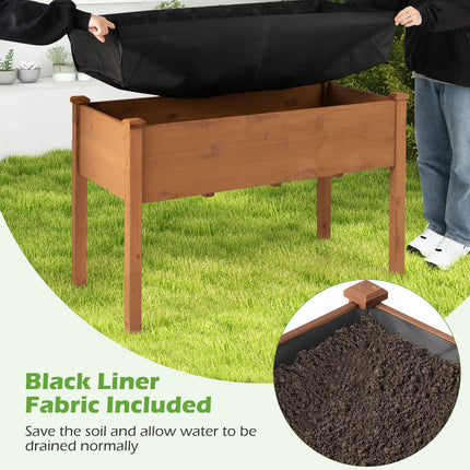 49" L x 23 W x 30 H Elevated Wood Planter Box with Protective Liner and Drain Hole