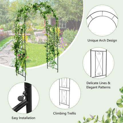 Dreamade Garden Arbors Trellises, 7.2FT Metal Garden Arch for Climbing Plants Roses