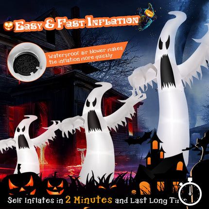 DREAMADE 12ft Halloween Inflatable Ghost Giant Lighted Decoration