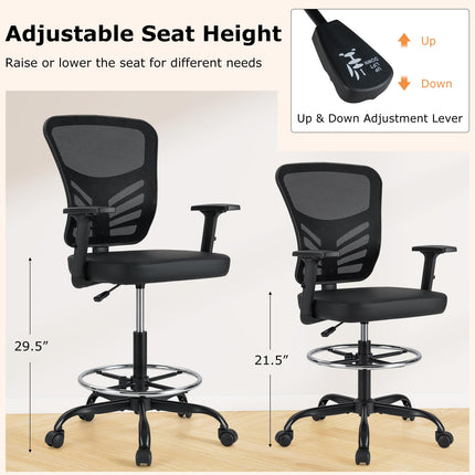 Dreamade Mesh Drafting Chair, Standing Desk Chair