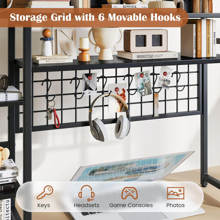 Dreamade Desktop Bookshelf 37" Desk Shelf for Up to 32" Computer Monitors