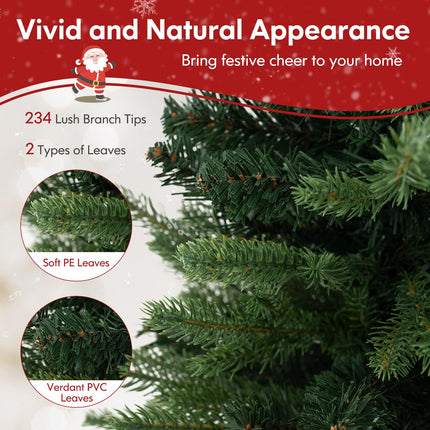 Dreamade 2ft Pre-Lit Tabletop Christmas Tree, Small Artificial Spruce Tree w/ 35 LED Lights