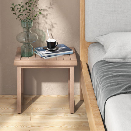 Dreamade Teak Shower Bench for Inside Shower, 19" Waterproof Teak Shower Stool with Non-Slip Foot Pads