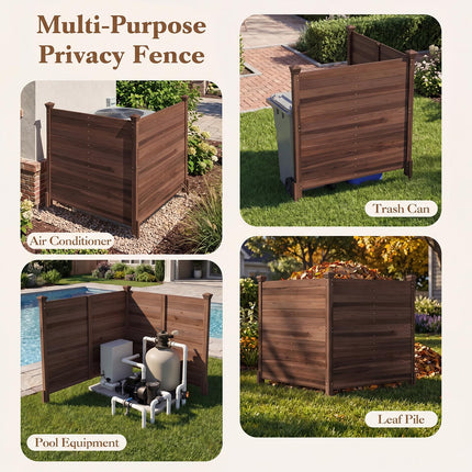 Dreamade Wooden Privacy Fence with Stakes 47" W x 45.5" H