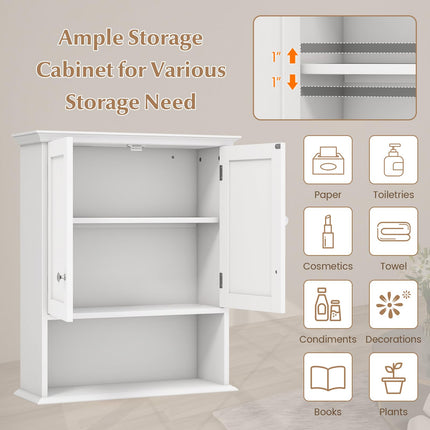 Dreamade Wall Mounted Medicine Cabinets - Above Toilet Bathroom Cabinet with Adjustable Shelf