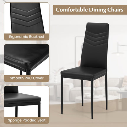 Dreamade Dining Table Set for 4 or 8, Modern Rectangular Kitchen Table Set w/ PVC Leather Dining Chairs