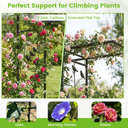 Dreamade 84'' Garden Arbor with Bird Feeding Station