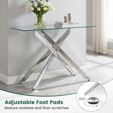 Dreamade Glass Console Table 45" Modern Entryway Table