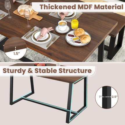 Dreamade 63" Large Dining Table for 4-6
