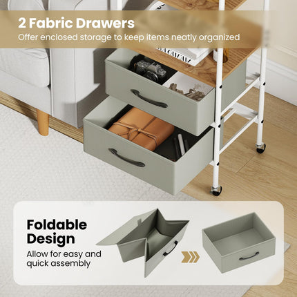 Dreamade Utility Rolling Cart with Foldable Fabric Drawers