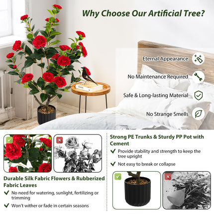 38" Artificial Camellia Tree - Dreamade
