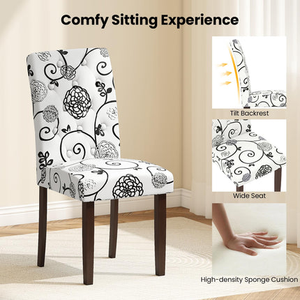Dreamade Tufted Dining Chairs Set of 2/4 Upholstered Kitchen Chairs w/Padded Seat & High Backrest