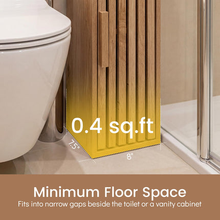 Dreamade Slim Bathroom Freestanding Toilet Paper Holder Stand with Door