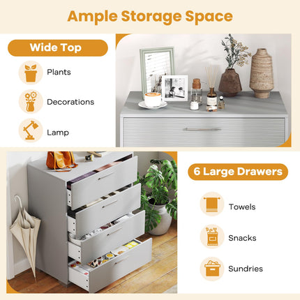 Dreamade Storage Cabinet with 4 Drawers, Metal Legs & Handles, Anti-Toppling Devices, Tall Cabinet