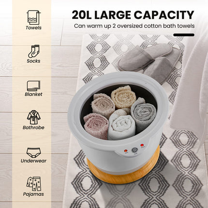 Dreamade Towel Warmer Bucket 20L, Bathroom Towel Heater with Lid