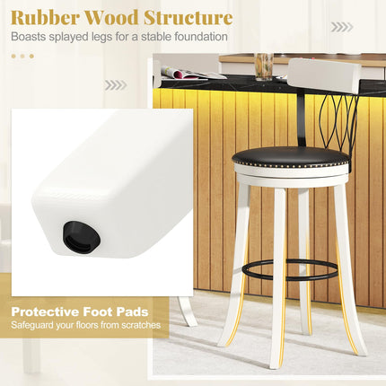 Dreamade Swivel Bar Height Bar Chairs with Footrest