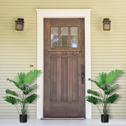 Dreamade Artificial Monstera Deliciosa Plant, 4ft Tall Fake Tropical Palm Tree w/10 Pcs Different Turtle Leaves - DreamadeUS